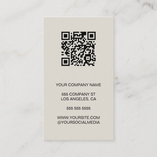 Modern Minimal Custom Photo Logo QR Visitekaartje (Achterkant)