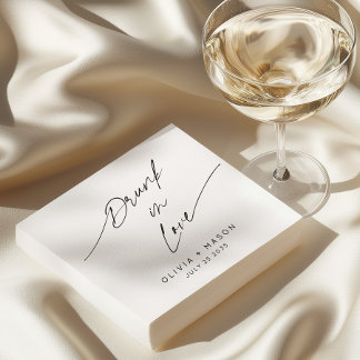 Modern Minimal Drink in liefde grillige bruiloft Servet