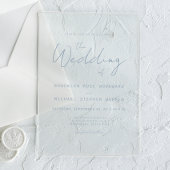Modern Minimal Dusty Blue Script Wedding Acryl Uitnodigingen