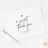 Modern Minimal Een zoete dank u bruiloft gunst Ronde Sticker (Envelop)