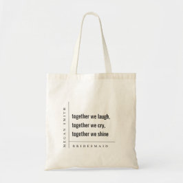 Modern Minimal Eenvoudig Samen Bruidsmeisje Gift Tote Bag