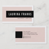 MODERN MINIMAL eenvoudige naam blush roze zwart Visitekaartje (Voorkant / Achterkant)
