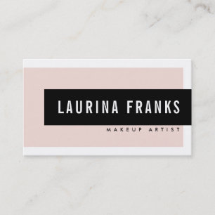 MODERN MINIMAL eenvoudige naam blush roze zwart Visitekaartje