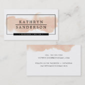 MODERN MINIMAL eenvoudige rand bleke roze borstelm Visitekaartje (Voorkant / Achterkant)