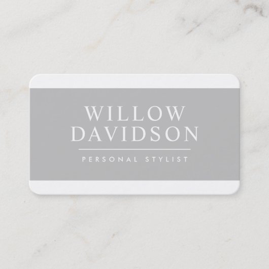 MODERN MINIMAL elegant effen strak bord grijs grij Visitekaartje (Voorkant)