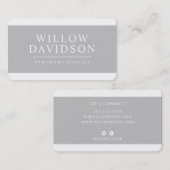 MODERN MINIMAL elegant effen strak bord grijs grij Visitekaartje (Voorkant / Achterkant)