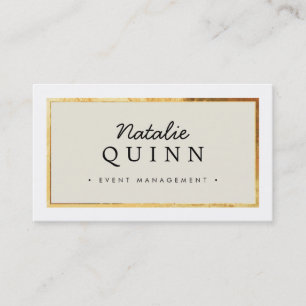 MODERN MINIMAL elegante gouden rand zwart ivoor Visitekaartje