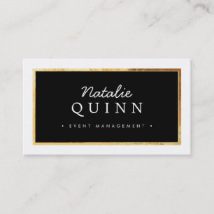 MODERN MINIMAL elegante gouden rand zwart-wit Visitekaartje