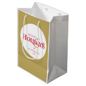 MODERN Minimal Feestelijk Rood Goud Gelukkigste fe Medium Cadeauzakje (Voorkant Gekanteld)