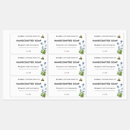 Modern Minimal Floral Soap Bar Productlabel Labels (Vel)