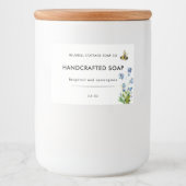 Modern Minimal Floral Soap Bar Productlabel Voedselcontainer Etiket (Voorkant)