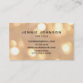 Modern Minimal Gold Bokeh QR CODE Visitekaartje (Achterkant)