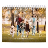 Modern Minimal Green 4 Photos Per Month Kalender (Hoes)