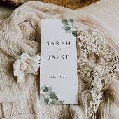 Modern Minimal Green Leaf Wedding Ceremony Program