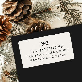Modern Minimal Hand Drawn Bow Return Address Etiket