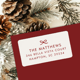 Modern Minimal Hand Drawn Bow Return Address Etiket
