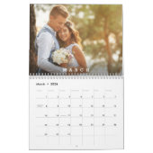 Modern Minimal Heart Customizable Family Photo Kalender (Mar 2026)
