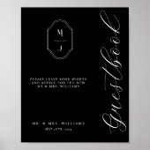Modern & Minimal huwelijksgastenboek script Monogr Poster (Voorkant)