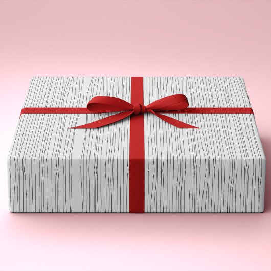 Modern Minimal Imperfect Lines Black and White Cadeaupapier