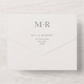 Modern Minimal Intimate Wedding All In One Uitnodiging (Achterkant)