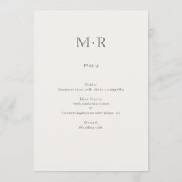 Modern Minimal Intimate Wedding Menu
