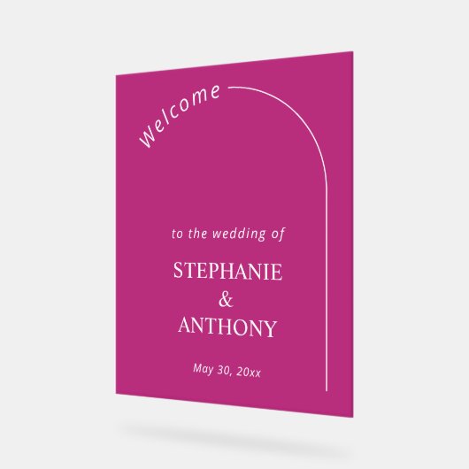 Modern Minimal Magenta with Arch Wedding (Angle)