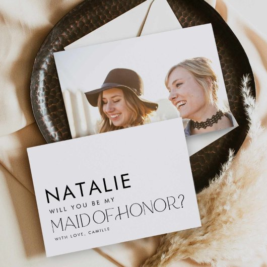 Modern Minimal Maid of Honor Proposal Kaart