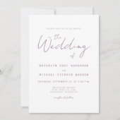 Modern Minimal Mauve Script Wedding Invite Kaart (Voorkant)