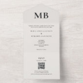 Modern Minimal Micro Wedding All-in-One Invite All In One Uitnodiging (Binnen)