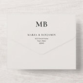 Modern Minimal Micro Wedding All-in-One Invite All In One Uitnodiging (Achterkant)