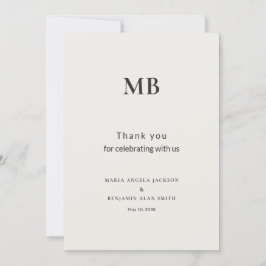 Modern Minimal Micro Wedding Bedankkaart