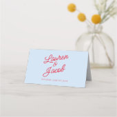 Modern Minimal Minimalist Blue and Red Wedding (Achterkant)