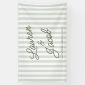 Modern Minimal Minimalist Green Stripes Wedding Spandoek (Verticaal)
