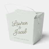 Modern Minimal Minimalist Green Wedding Bedankdoosjes (Achterkant)