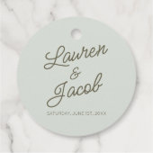Modern Minimal Minimalist Green Wedding Bedankjes Labels (Achterkant)