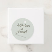Modern Minimal Minimalist Green Wedding Bedankjes Labels (In situ)