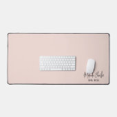 MODERN MINIMAL naamontwerp effen blush roze zwart Bureaumat (Keyboard & Muis)
