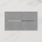 MODERN & MINIMAL op GRAY LINEN Visitekaartje (Voorkant)