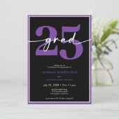 Modern Minimal Paarse Script Graduation Party Kaart (Staand voorkant)