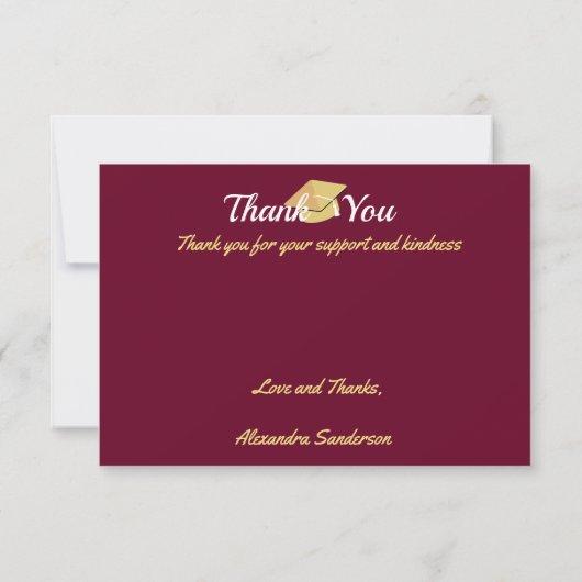 Modern Minimal Personaliseer School Class Afstuder Bedankkaart (Achterkant)