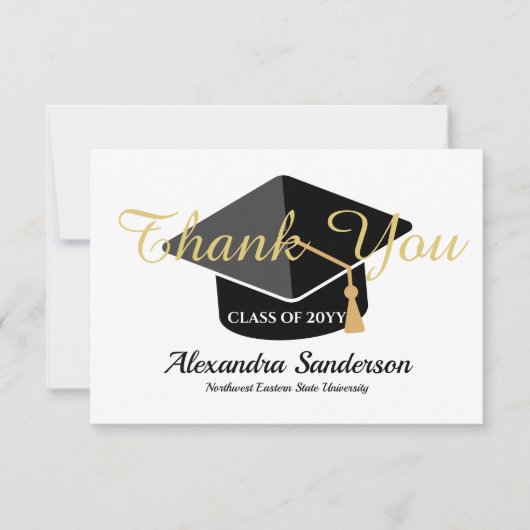 Modern Minimal Personaliseer School Class Afstuder Bedankkaart (Voorkant)