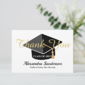 Modern Minimal Personaliseer School Class Afstuder Bedankkaart (Staand voorkant)