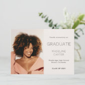 Modern Minimal Photo Graduation Aankondiging (Staand voorkant)