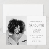 Modern Minimal Photo Graduation Aankondiging (Voorkant / Achterkant)