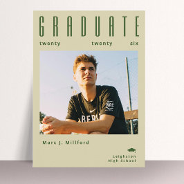 Modern Minimal Photo Graduation Announcement Card Kaart