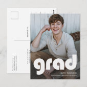 Modern Minimal Photo Graduation Party Invitation (Devant / Derrière)