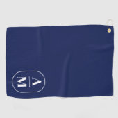Modern Minimal Pill Monogram - Navy Blue Golfhanddoek (Horizontaal)