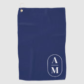Modern Minimal Pill Monogram - Navy Blue Golfhanddoek (Voorkant)