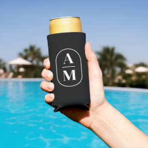 Modern Minimal Pill Monogram - Zwart
