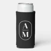 Modern Minimal Pill Monogram - Zwart (Seltzer Voorkant)